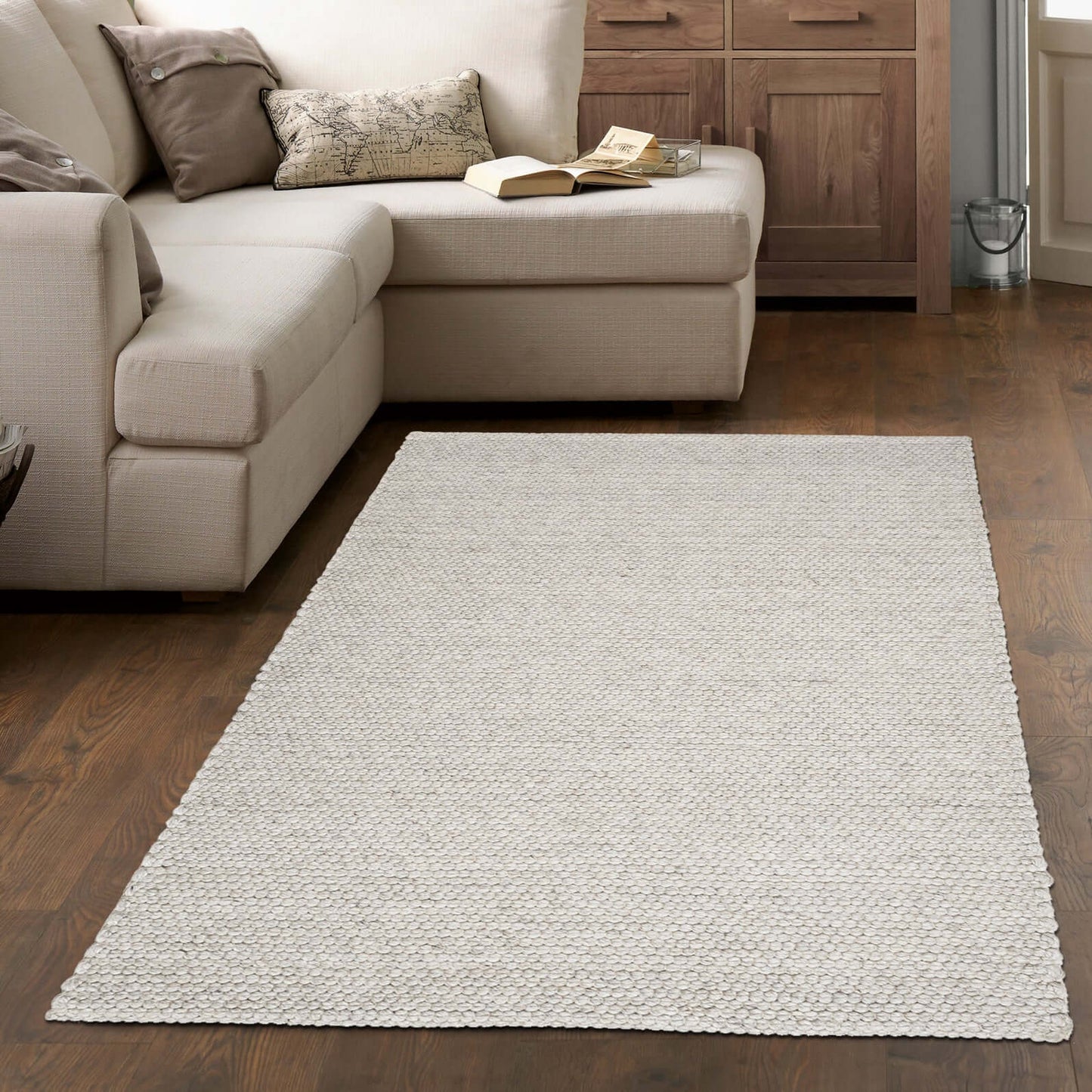 Solid Design Recycled Low Pile Eco Rug | Jaya