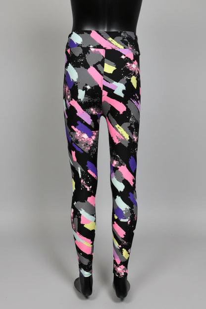 'Jazz brush' design full length leggings