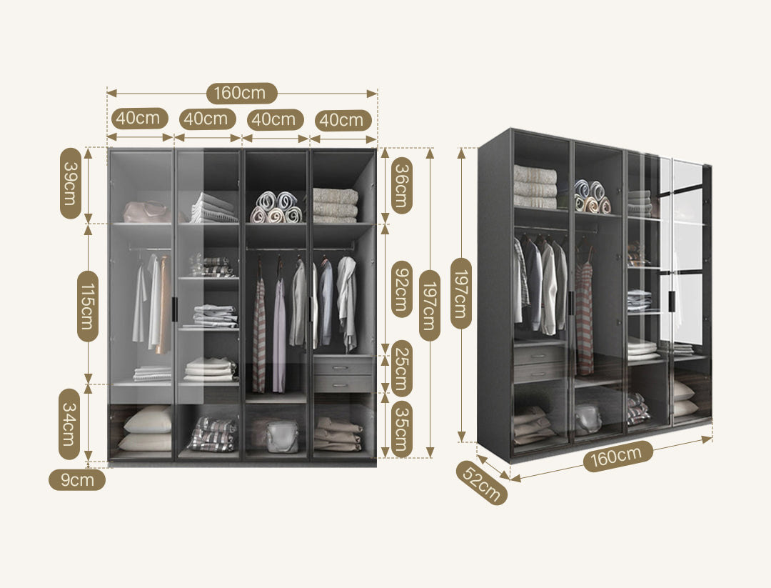 KA9370 Wardrobe, Different Sizes Available
