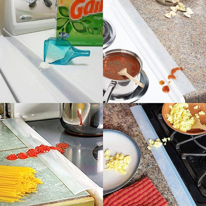 21 inches Gas Stove Slit Strip Antifouling Dustproof Waterproof Kitchen Sealing Strip, 21 inches (White), 21 inches, 21 inches (Black)
