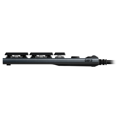 Logitech G813 RGB Mechanical Wired Gaming Keyboard (GL-Linear), Length: 1.8m, G813