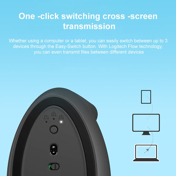 Logitech Lift Vertical 1000DPI 2.4GHz Ergonomic Wireless Bluetooth Dual Mode Mouse