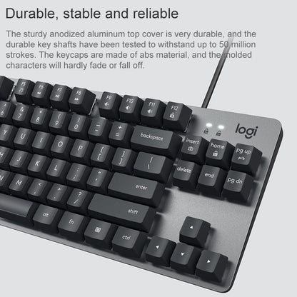 Logitech K835 Mini Mechanical Wired Keyboard, Green Shaft, Green Shaft
