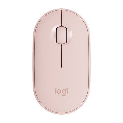 Logitech Pebble Cobblestone Shape Thin 3-keys 1000DPI Mute Wireless Bluetooth Optical Mouse, Wireless Range: 10m