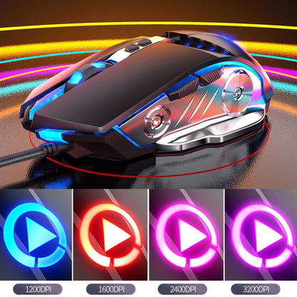 YINDIAO K002 USB Wired Mechanical Feel Sound Control RGB Backlight Keyboard + Optical Silent Mouse + Headset Set, Sound Control Backlight / Silent / Black