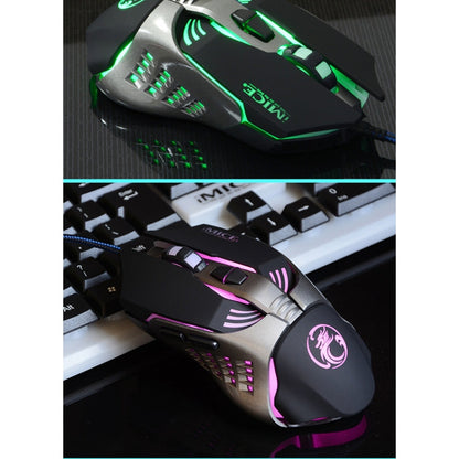 iMICE V5 USB 7 Buttons 4000 DPI Wired Optical Colorful Backlight Gaming Mouse for Computer PC Laptop, V5  (White)