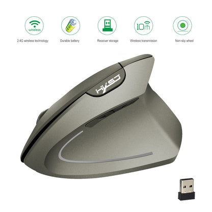 HXSJ T24 6 Buttons 2400 DPI 2.4G Wireless Vertical Ergonomic Mouse with USB Receiver, 6 Buttons T24 Black, 6 Buttons T24 Grey