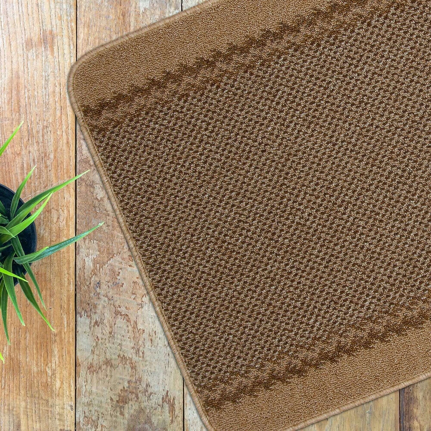 Washable Bordered Beige Rug  | 116B