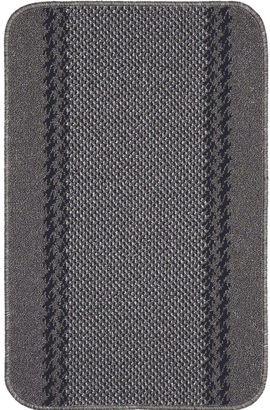 Washable Bordered Dark Grey Rug | 116D