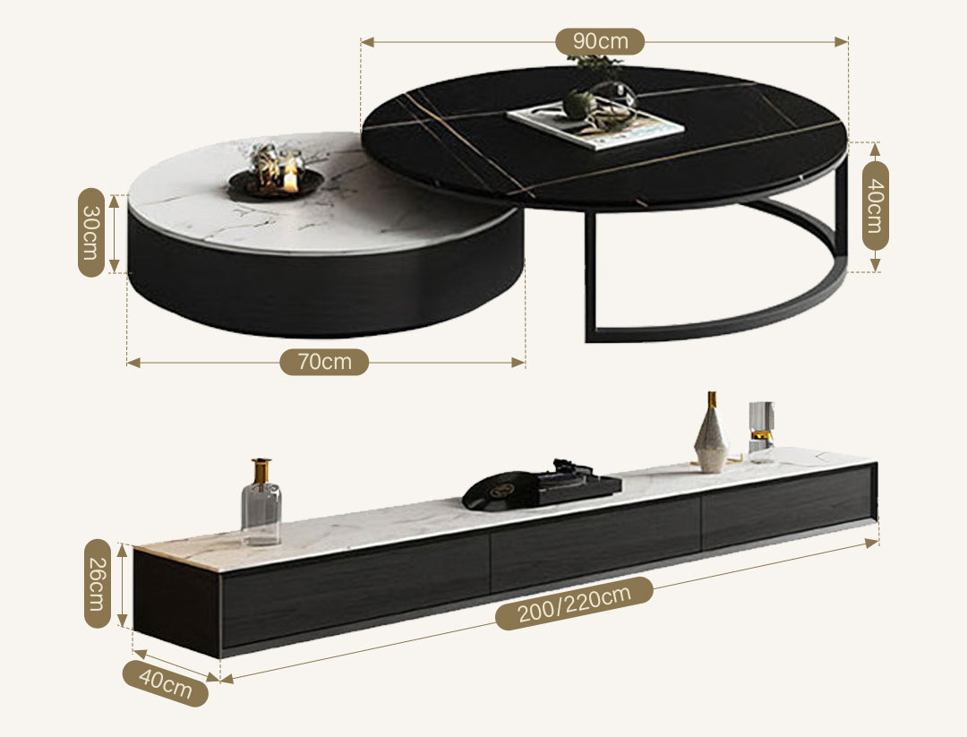 Kahoo Nesting Coffee Table, Sintered Stone