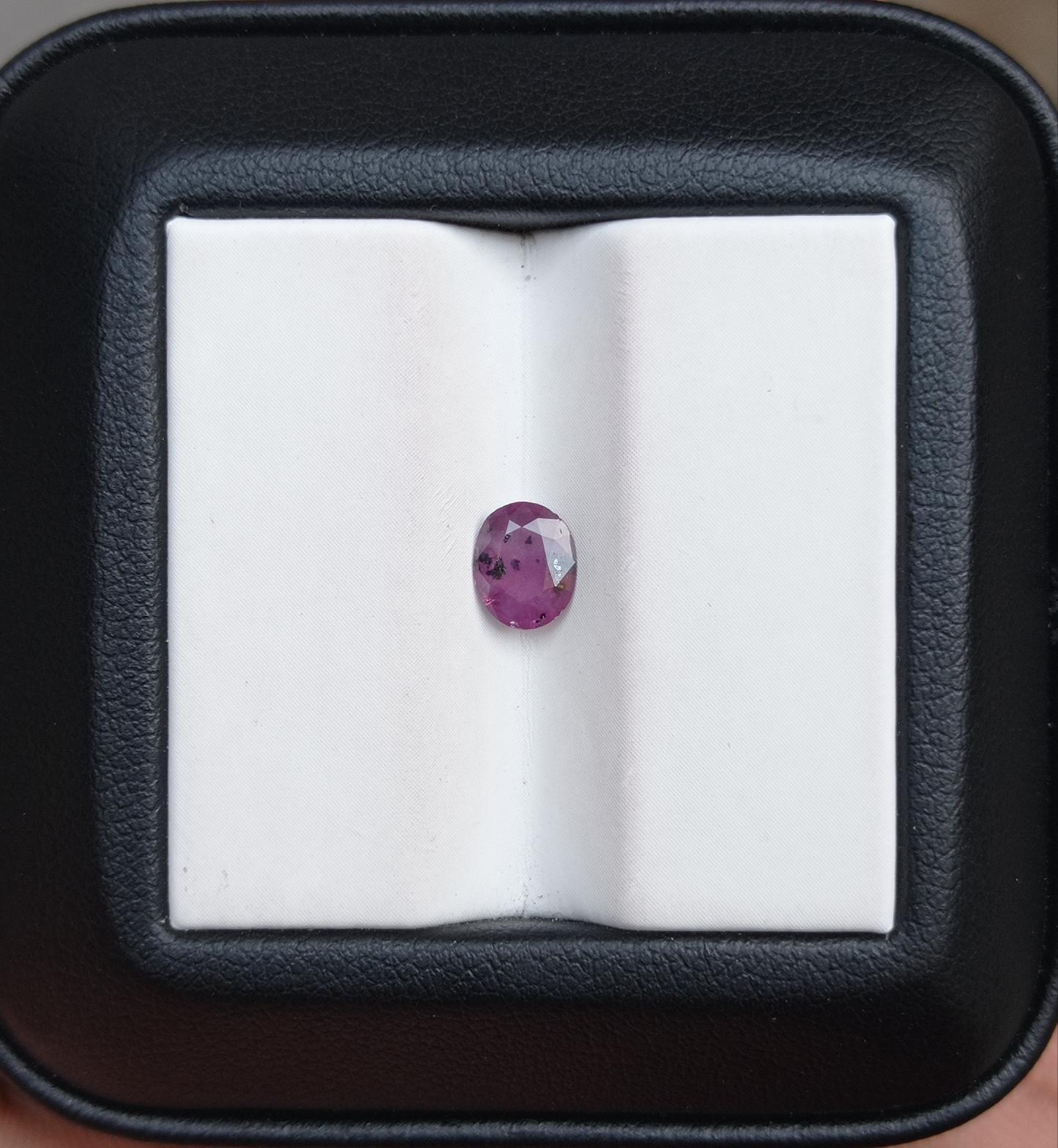 0.55ct Sapphire for Sale - Kashmiri Sapphire Gemstone with Natural Inclusions- Dimensions 6x5x2.1mm
