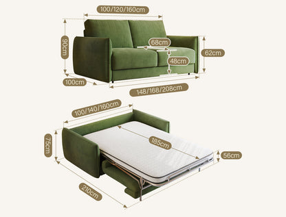 Kaur Two Seater Sofa Bed, Pull Out Sleeper Sofa Bed, More Colours