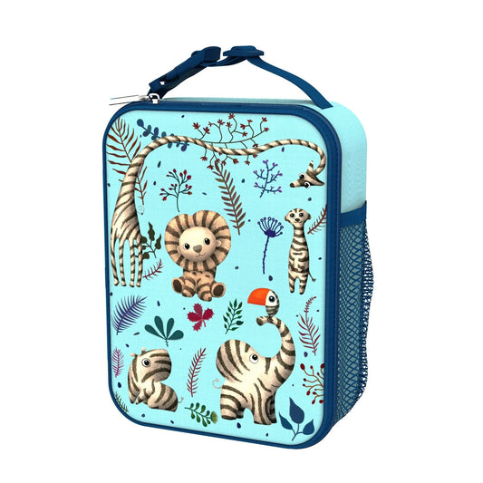 Kids Lunch Bag, Insulated, Zebra Fans, Medium