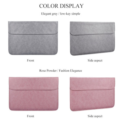 PU01S PU Leather Horizontal Invisible Magnetic Buckle Laptop Inner Bag for 14.1 inch laptops, 14.1 inch