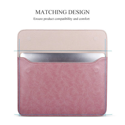 PU01S PU Leather Horizontal Invisible Magnetic Buckle Laptop Inner Bag for 15.4 inch laptops, 15.4 inch