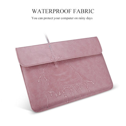 PU01S PU Leather Horizontal Invisible Magnetic Buckle Laptop Inner Bag for 14.1 inch laptops, with Small Bag, 14.1 inch with Small Bag