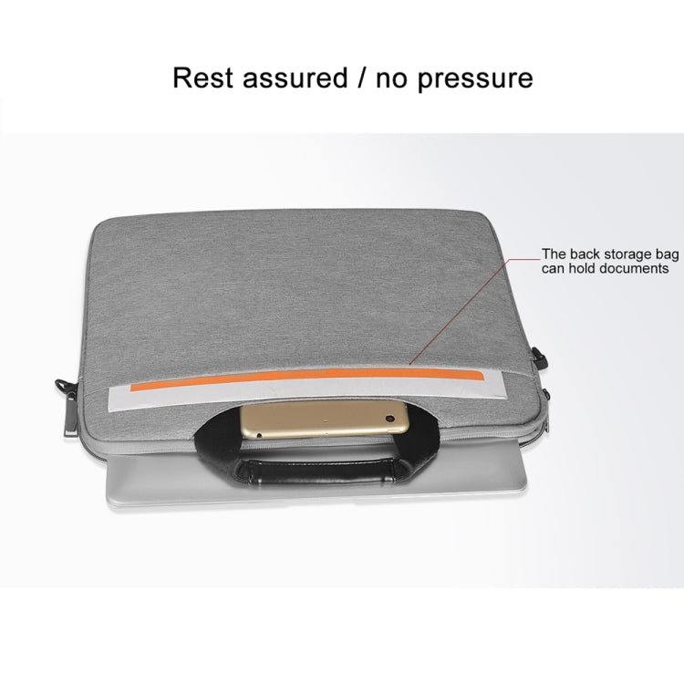 14.1 inch Breathable Wear-resistant Fashion Business Shoulder Handheld Zipper Laptop Bag with Shoulder Strap, 14.1 inch
