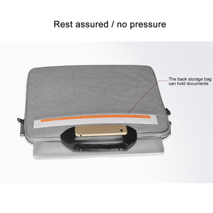 14.1 inch Breathable Wear-resistant Fashion Business Shoulder Handheld Zipper Laptop Bag with Shoulder Strap, 14.1 inch