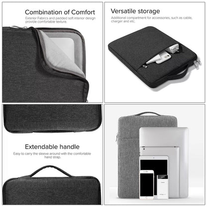 15.4 inch Universal Fashion Soft Laptop Denim Bags Portable Zipper Notebook Laptop Case Pouch for MacBook Air / Pro, Lenovo and other Laptops, Size: 39.2x28.5x2cm, 15.4 inch Grey, 15.4 inch Dark Blue, 15.4 inch Black