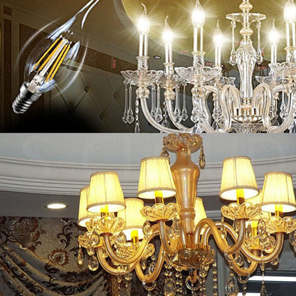 C35 E14 4W 4 LEDs 300 LM 3000K Dimmable Retro LED Filament Light Bulb Energy Saving Light, AC 220V, Long Tail E14 4W 220V Warm White, Long Tail E14 4W 220V White Light