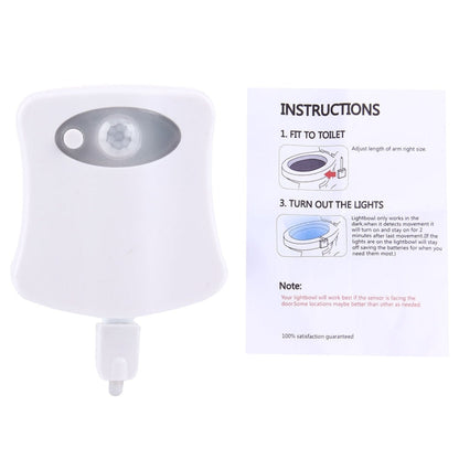 8 Colors Indoor Lighting Night Lights Motion Sensor LED Toilet Seat Cover Lightbowl Light Lamp, LED1660, LED1660US