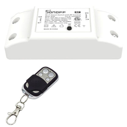 Sonoff 433MHz DIY WiFi Smart Wireless Remote Control Timer Module Power Switch with 4-keys Remote Control for Smart Home, Support iOS and Android, 433MHz with Remote Control