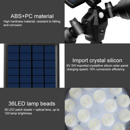 Solar Powered Robot LED Spotlight Double-headed Smart Sensor Light for Outdoor Lawn