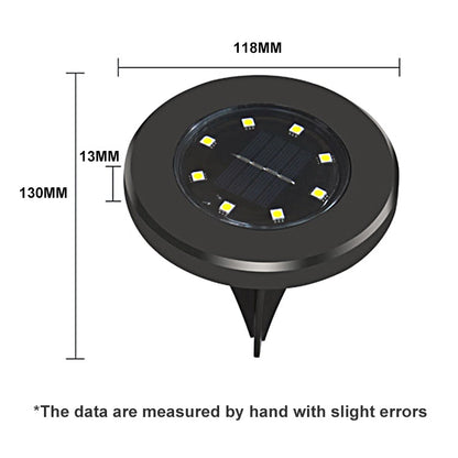 4 PCS 8 LEDs IP65 Waterproof Solar Powered Buried Lamp Garden Villa Garden Lawn Decorative Spotlight