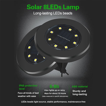 4 PCS 8 LEDs IP65 Waterproof Solar Powered Buried Lamp Garden Villa Garden Lawn Decorative Spotlight