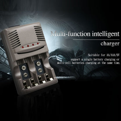 AC 100-240V 4 Slot Battery Charger for AA & AAA & 9V Ni-MH Battery, EU Plug