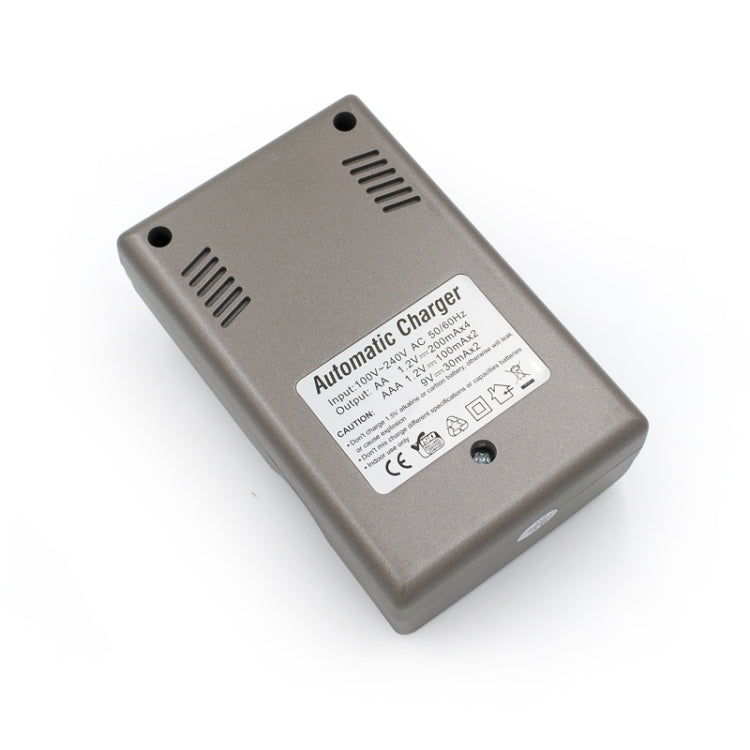 AC 100-240V 4 Slot Battery Charger for AA & AAA & 9V Ni-MH Battery, EU Plug