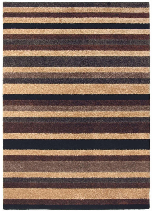 Linea Striped Caramel Washable Rug