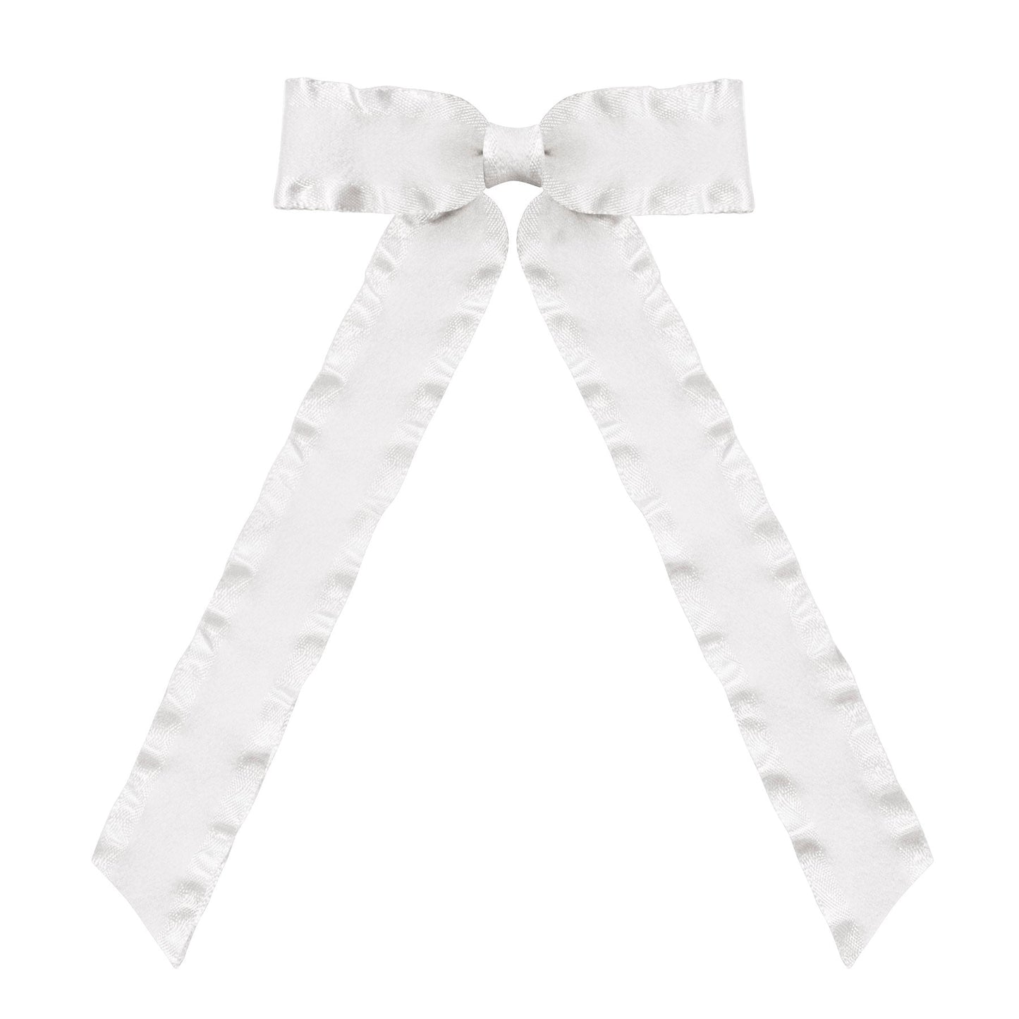 Off White Medium Long Tail Ruffle Hair Clips