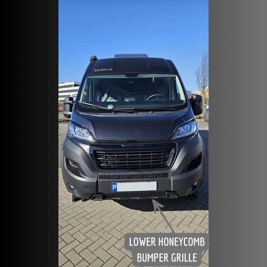 For Peugeot Boxer Lower Bumper Honeycomb Grille - Matte Black | Van-X