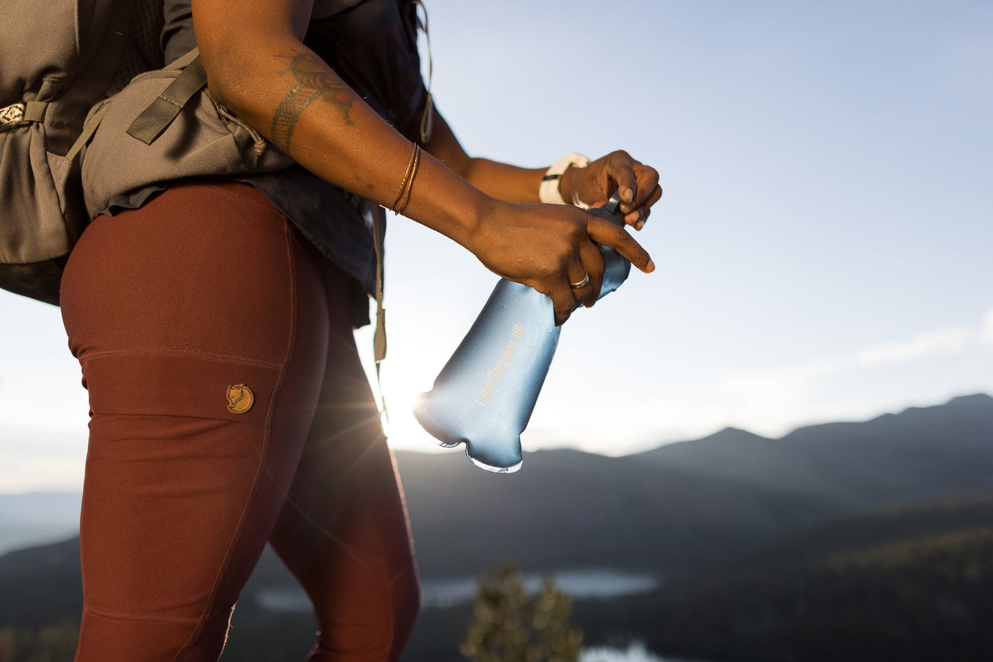 LifeStraw Peak Series 1L Squeeze Bottle Water Filter - Mountain Blue