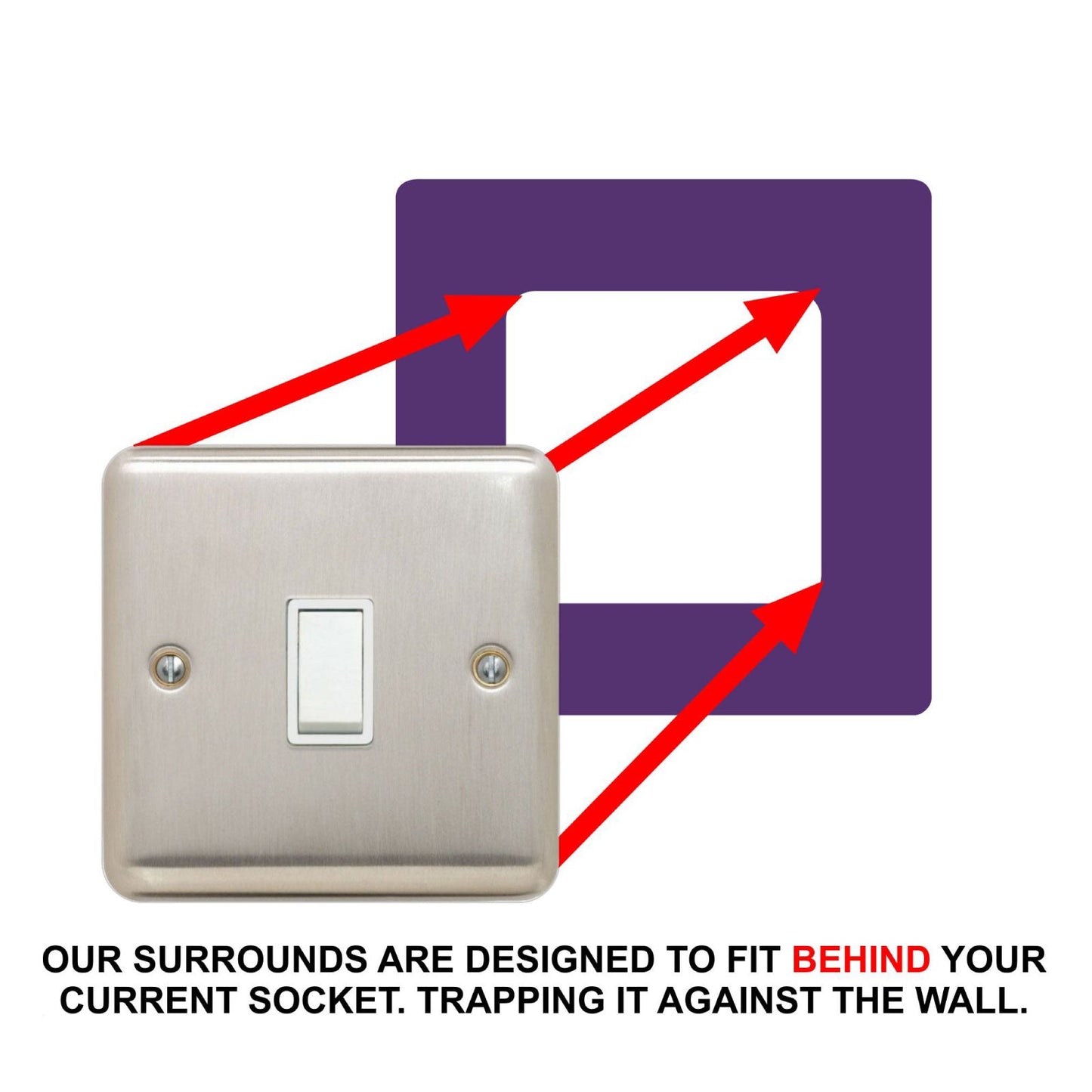 Single Light Switch Surround, square