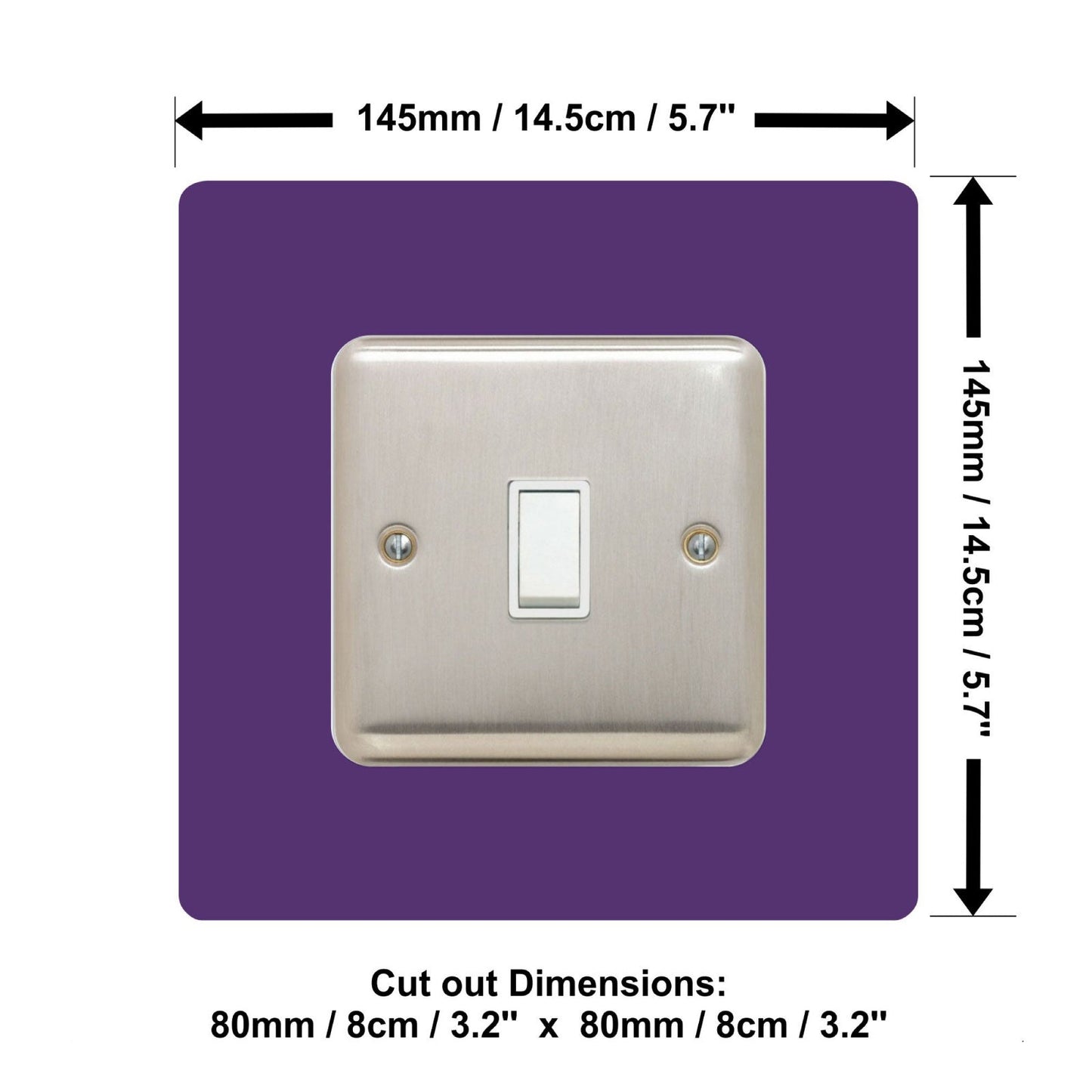 Single Light Switch Surround, square