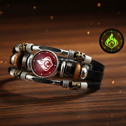 Men's Charm Leather Bracelet Impact Leather