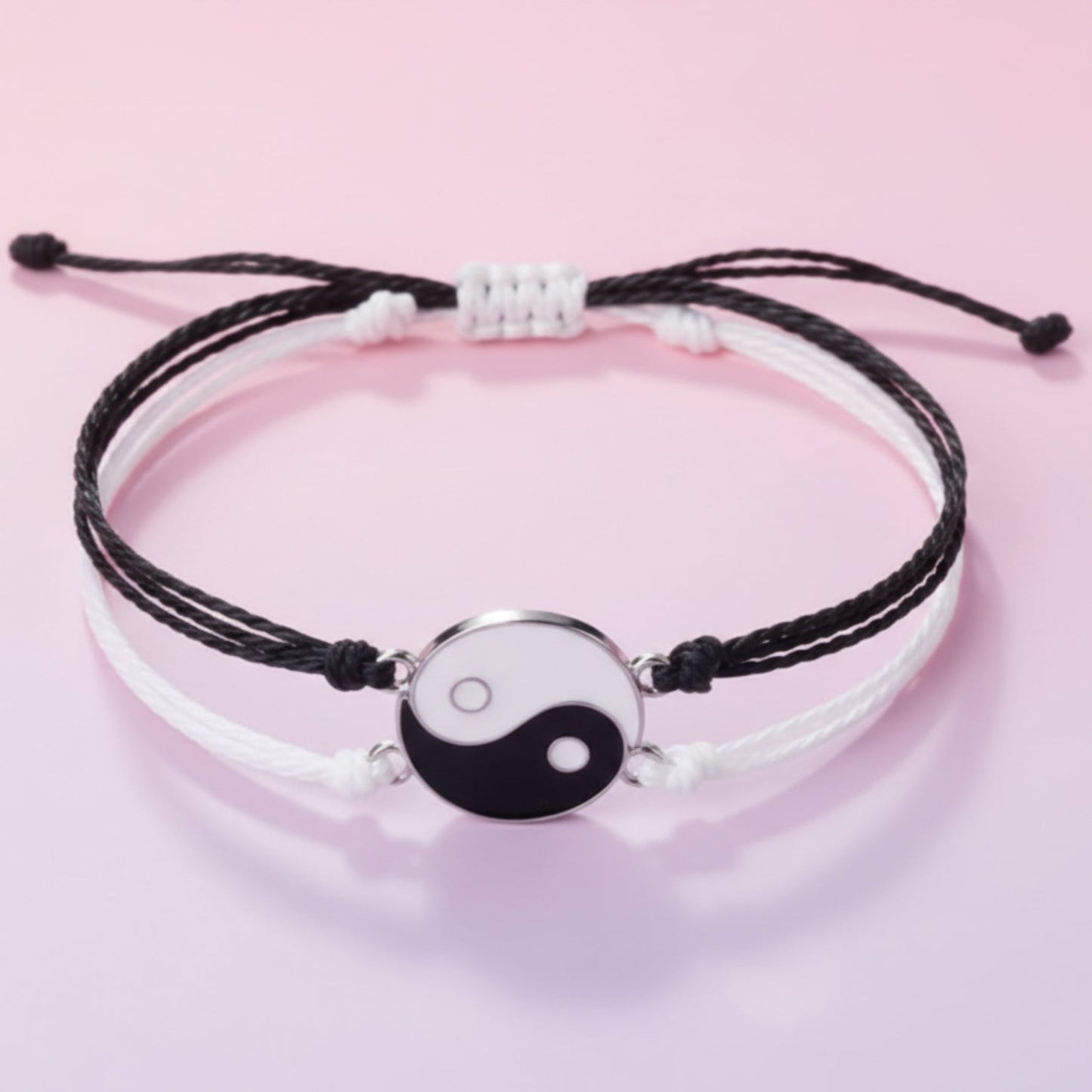 Matching Couple Bracelets Set – Black & White Love Bracelets for Him & Her, Adjustable Lucky Relationship Jewelry Gift for Couples
