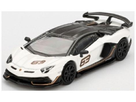 Lamborghini Aventador SVJ 63 Bianco Asopo 1:64 Scale MINI GT Model
