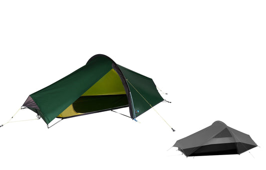 Terra Nova Laser Compact 1 Backpacking Tent + Footprint Bundle - Green