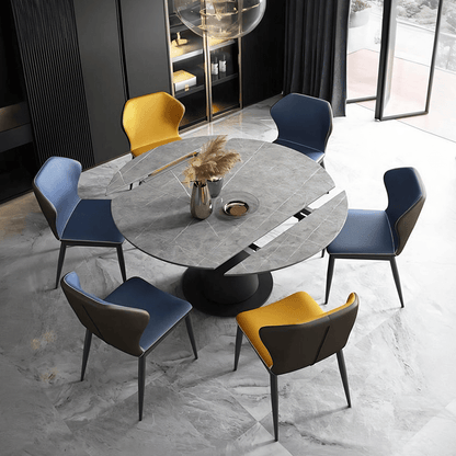 Lessie Round Extendable Dining Table, Sintered Stone
