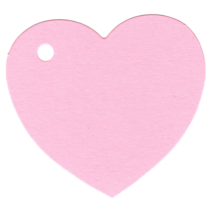 100 Heart Shaped Gift Tags with White Satin Ribbon -  21 Colours, Birthday Xmas