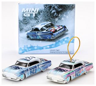 Lincoln Capri Christmas Hot Rod Tim Sadchikov 2024 9999pcs (LHD) w/Decoration 1:64 Scale MINI GT Diecast Model