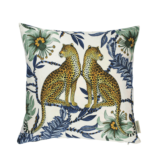 Ardmore -  Lovebird Leopards Tanzanite Cushion Cover
