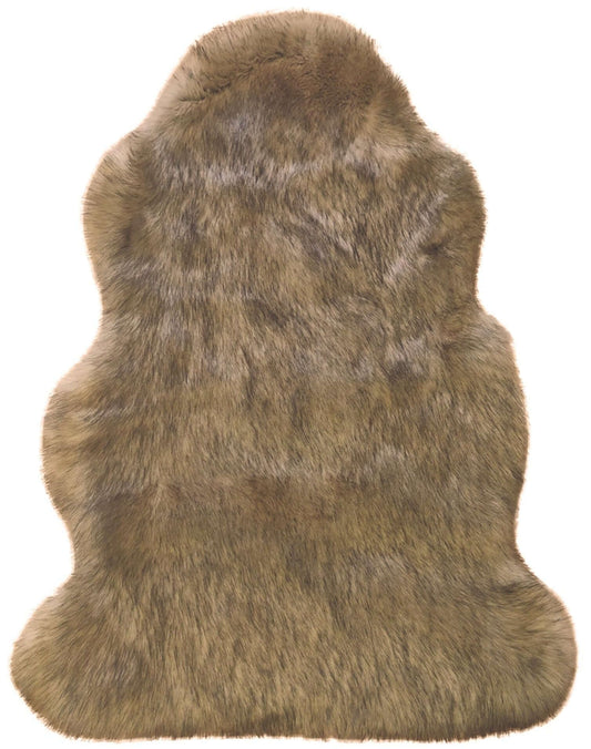 Luxury Grey Brown Faux Fur Rug