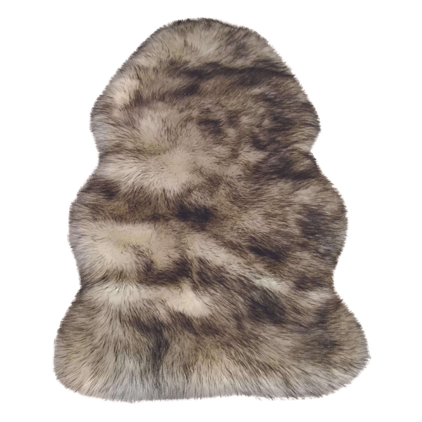 Luxury Grey Brown Faux Fur Rug