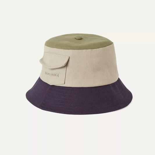 Sealskinz Lynford Waterproof Canvas Patch Pocket Bucket Hat - Cream/Green/Navy