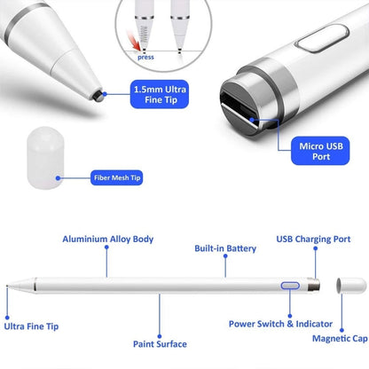 Universal Active Capacitive Stylus Pen(White), Universal Red, Universal White, Universal Black