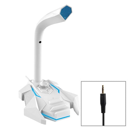 GK Desktop 3.5mm Wired Dual Mic Condenser Microphone, Compatible with PC / Mac for Live Broadcast, Show, KTV, etc., GK  3.5mm Port/White, GK  3.5mm Port/Red